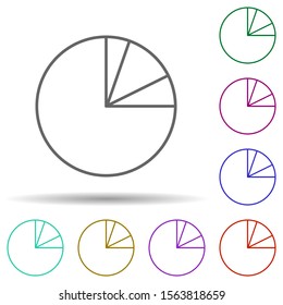 Pie chart line multi color icon. Simple thin line, outline vector of chart and diagram icons for ui and ux, website or mobile application