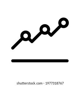Pie chart line style icon upwards, with editable lines. flat vector icon