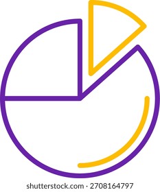 Línea de gráfico circular Diseño de íconos de Vector de dos colores