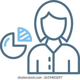 Pie Chart Line Two Colour Icon
