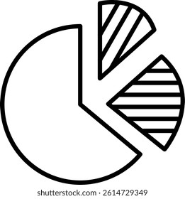 Pie Chart Line Vector Icon Design