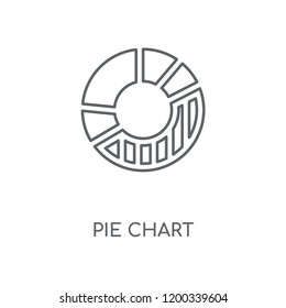 Pie chart linear icon. Pie chart concept stroke symbol design. Thin graphic elements vector illustration, outline pattern on a white background, eps 10.