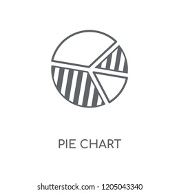 Pie chart linear icon. Pie chart concept stroke symbol design. Thin graphic elements vector illustration, outline pattern on a white background, eps 10.
