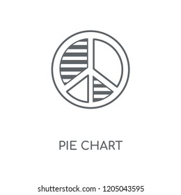 Pie chart linear icon. Pie chart concept stroke symbol design. Thin graphic elements vector illustration, outline pattern on a white background, eps 10.