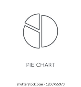 Pie chart linear icon. Pie chart concept stroke symbol design. Thin graphic elements vector illustration, outline pattern on a white background, eps 10.
