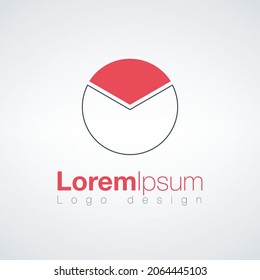 Pie chart logo design template, business chart, graph icon, branding emblem