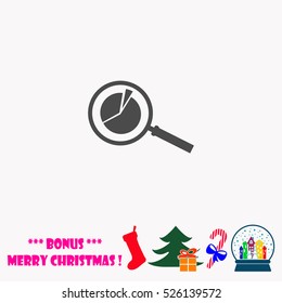 Pie Chart and Magnifying Glass  vector illustration.