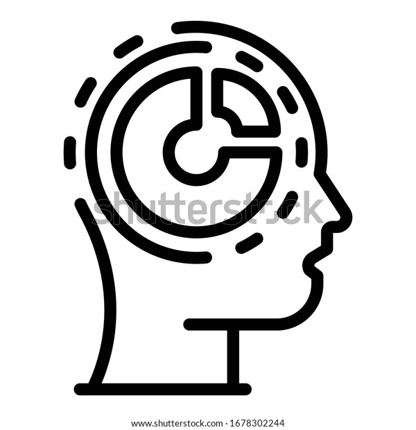 Pie chart mind\
skill icon. Outline pie chart mind skill vector icon for web design\
isolated on white\
background