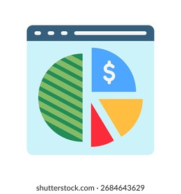 Pie Chart Mini Illustration Icon Relate To Capital Market, Market Research. Use For Modern Concept, Ui, Ux Web And App Development.