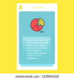 Pie chart mobile vertical banner design design. Vector