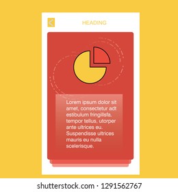 Pie chart  mobile vertical banner design design. Vector