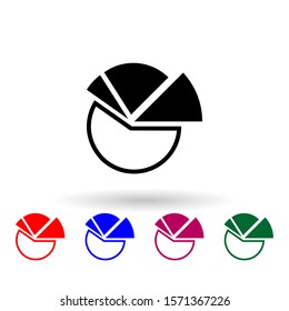 Pie chart multi color icon. Simple glyph, flat vector of profit icons for ui and ux, website or mobile application