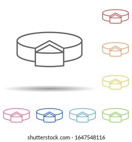 Pie chart in multi color style icon. Simple thin line, outline vector of mobile banking icons for ui and ux, website or mobile application