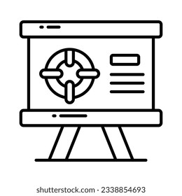 Gráfico circular en el tablero que muestra el icono de concepto de la placa de presentación, icono fácil de usar