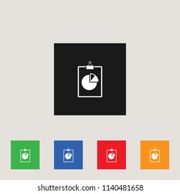 pie chart on a clipboard File icon,stock vector illustration, EPS10. 