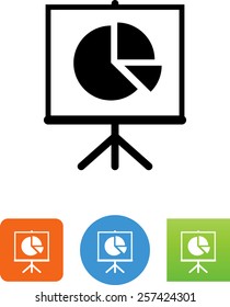 Pie chart on easel icon