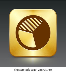 Pie Chart on Gold Square Button