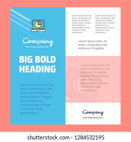 Pie chart on Laptop Business Company Poster Template. with place for text and images. vector background