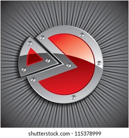 pie chart on metal plate with seamless background