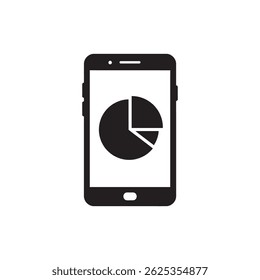 Pie Chart on Mobile Screen Representing Mobile Business Analytics