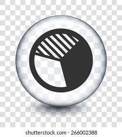 Pie Chart on Transparent Round Button