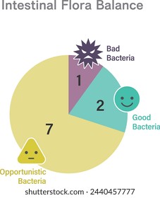 Pie chart of optimal balance of intestinal flora