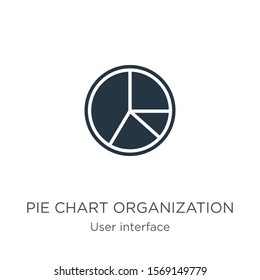Pie chart organization icon vector. Trendy flat pie chart organization icon from user interface collection isolated on white background. Vector illustration can be used for web and mobile graphic 