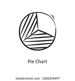 Pie Chart Outline Icon Design illustration. Project Management Symbol on White background EPS 10 File