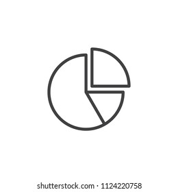 Pie Chart outline icon. linear style sign for mobile concept and web design. Diagram Graph simple line vector icon. Symbol, logo illustration. Pixel perfect vector graphics