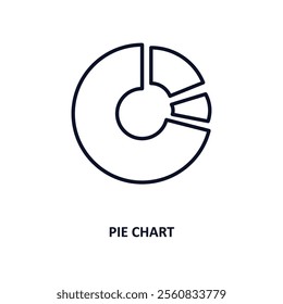 pie chart outline icon.  Thin line icon from education collection. Editable vector isolated on white background