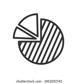 Pie chart outline icon. Vector.