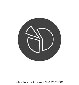 Gráfico circular con icono de estilo de contorno