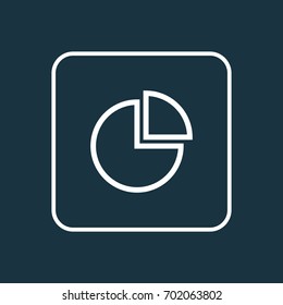 Pie Chart Outline Symbol. Premium Quality Isolated Diagram Element In Trendy Style.