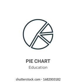 Pie chart outline vector icon. Thin line black pie chart icon, flat vector simple element illustration from editable education concept isolated stroke on white background