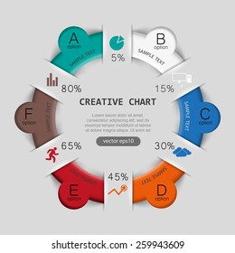 pie chart paper style template infographics
