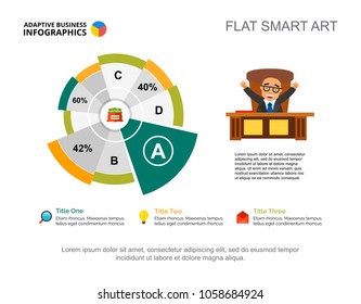 Pie chart. Percentage diagram, editable template, vector infographic design. Creative concept for presentation, project, report. Can be used for topics like business, finance, investment