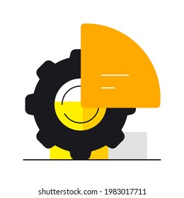 Pie chart. Percentage. Statistics and analytics. Icon, infographic element. Vector file.