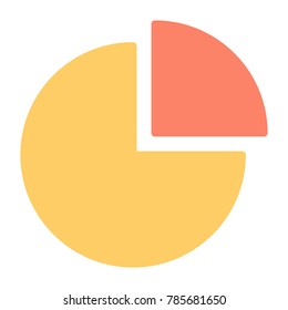 Pie Chart Perfect Vector Silhouette Icon 48x48 Ready for 24x24 Grid for Web Graphics and Apps. Simple Minimal Pictogram