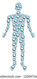 Pie chart person avatar. Vector pie chart icons are composed into male mosaic.