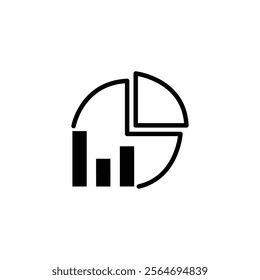 Pie chart pixel perfect linear icon. Data analysis presentation. Business prediction and forecast. Thin line illustration. Contour symbol. Vector outline