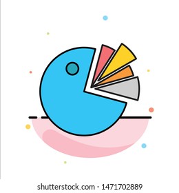 Pie, Chart, Presentation, Diagram Abstract Flat Color Icon Template
