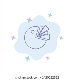 Pie, Chart, Presentation, Diagram Blue Icon on Abstract Cloud Background