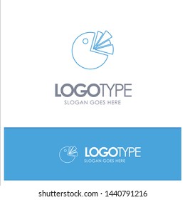 Pie, Chart, Presentation, Diagram Blue outLine Logo with place for tagline