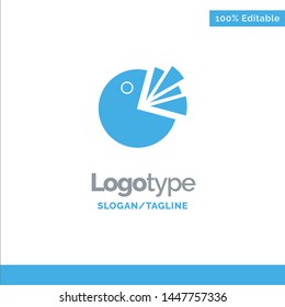 Pie, Chart, Presentation, Diagram Blue Solid Logo Template. Place for Tagline