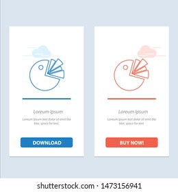 Pie, Chart, Presentation, Diagram  Blue and Red Download and Buy Now web Widget Card Template