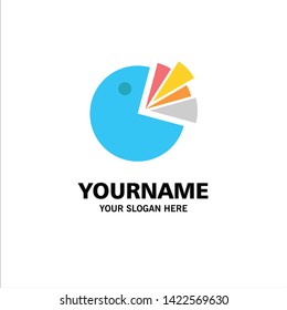 Pie, Chart, Presentation, Diagram Business Logo Template. Flat Color