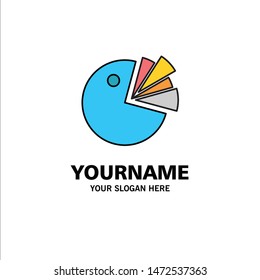 Pie, Chart, Presentation, Diagram Business Logo Template. Flat Color
