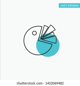 Pie, Chart, Presentation, Diagram turquoise highlight circle point Vector icon