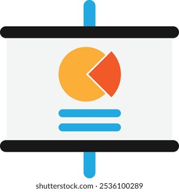 Pie Chart Presentation Icon Vector Flat Illustration