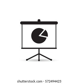 Pie chart presentation icon. Vector simple illustration.